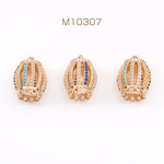 M10307 3個 高品質ジルコニアチャーム 鳥かご 14×20mm ゴールド  3X（1ヶ）
