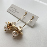 (再)フラワーボール(ピアス/イヤリング/花/コットンパール)