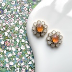 Swinging-Sixties flower(subrina orange givre) pierce / earring