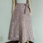 ~sale~❁着物リメイクピンク紬ラップ風フレアースカート❁