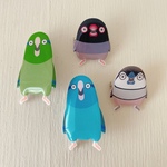 《受注生産》点目インコのブローチ