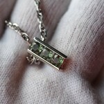 モルダバイト８　S925WGリボンデザインリング❀