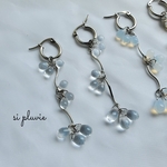 CLEAR "2way" drip drop hoop / ガラス ドロップ フープ ピアス