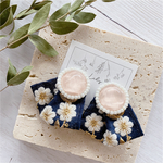 new◆小花navyインド刺繍ピアス◆