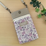 スマホ ポシェット＊くすみカラーの花柄