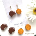 ミニチュア♪チョコパイとクラッカーチョコサンドのピアス/イヤリング