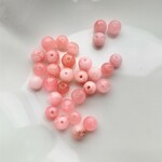 【4mm 30個】ジェイド　ラウンド　（ピンク＆ホワイト）