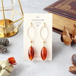 Vintage Brown×Oval Ring べっ甲 秋 シンプル 大ぶり イヤリング・ピアス