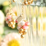 黄金の実る葡萄（ピンク）ピアス