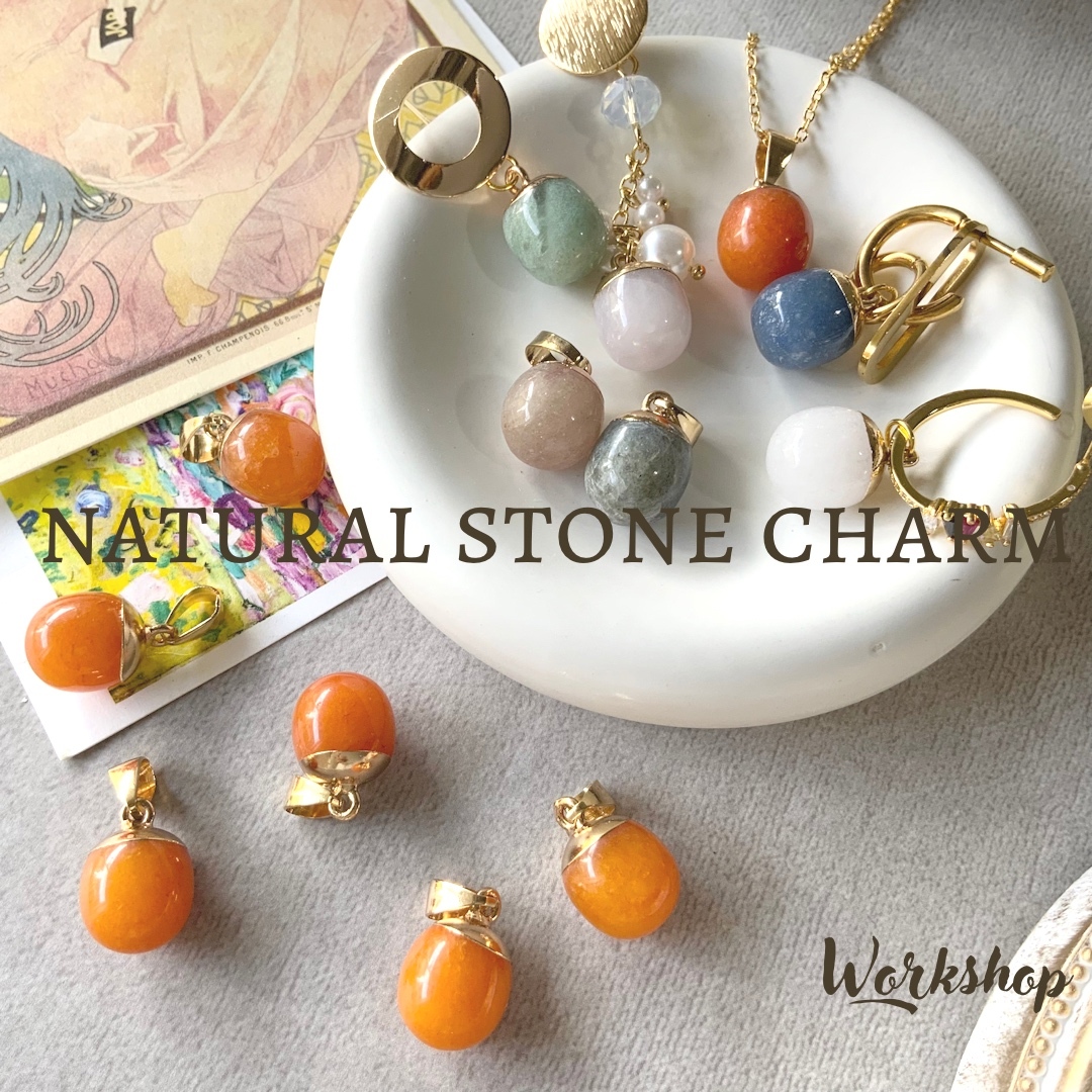 天然石（カラークオーツ、ジェイド、淡水パール、等）のチャーム、ハンドメイド 天然石（カラークオーツ、ジェイド、淡水パール、等）のチャーム