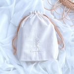“ かすみ草 ”  ほっこり刺繍巾着袋　(フリル無し)