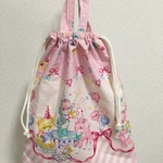 ☆持ち手つき巾着　約37×30