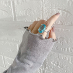 《レトロ》アクアマリンsilver950 ring 《9号》