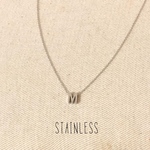 再販サージカルステンレス☆イニシャルMネックレス（オールステンレス）SALE