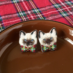 シャム猫▶︎◀︎tartan check/ピアス