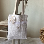 フランスアンティーク*モノグラム刺繍*ブローチ付き*トートバッグ*サブバッグ