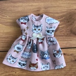 オビツ11服  猫柄ワンピース