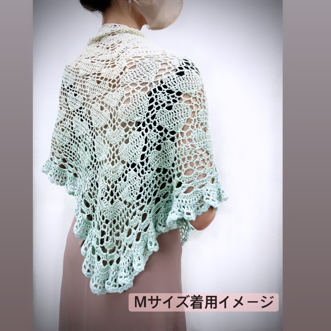 バレエ三角ショール グラデーション ピンク パープル - monshawl
