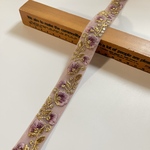約2.5cm幅/刺繍リボン/チュール/パープル/ワントーン/細リボン