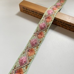 約3cm幅/刺繍リボン/ミント/細リボン/シェル