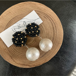 dot ビーズ刺繍×big cotton perlピアス・イヤリング