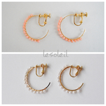 Whoop earring～pink&white～