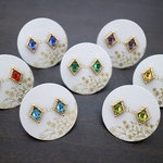 【アクアマリン】チェコビーズ ビーズ刺繍　耳飾り［CＩ101-A］