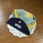 ＊ぷっくりポーチ  中サイズ＊ミモザ💛ミントブルー  コスメポーチに バッグの小物整理に  