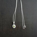 ペリドット　グリッターCZネックレス　SILVER925