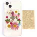 全機種対応　スマホステッカー　スマホケース押し花インナーシート　107　小鳥（文鳥）