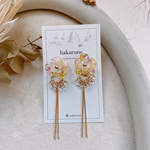 ボタニカルイヤリング　お花イヤリング　2wayイヤリング　高みえイヤリング