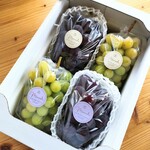 【送料無料】朝採れ! 岡山県産シャインマスカット＆ピオーネセット 約1.8㎏(4房)【家庭】【房売り】