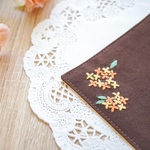 [お試し]金木犀の刺繍入りコースター