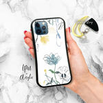 iFace型 iPhoneSE3/iPhone13/iPhone13Pro/iPhone13ProMax/iPhone13mini/iPhone12mini/花柄 "デリケートペイント ブルー" 