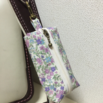 パープル花柄ランドセル用キーケース