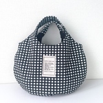 ぺったんこまるbag  チェック✖️ブラック