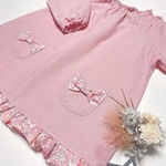 リバティ　スモック　120  ✩完成品✩⋆  翌日発送　　アーモンドピンク✖️ベッツィバタフライ　