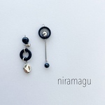 black×silver asymmetry pierce