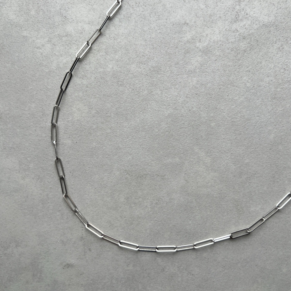 70cm シルバー ペーパークリップチェーン ロングネックレス メンズ 