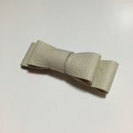 本革バレッタ《ダブルリボン白》