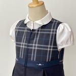 チェックシリーズ＃07・130サイズ 前ファスナー開きのジャンパースカート　