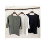 Tシャツ　リネンTシャツ　袖長め