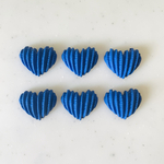 Matte Deep Blue Squeezed Heart Cabochons