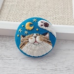 sanany73 様  オーダー品 じゃれる猫 うちの子刺繍 ブローチ