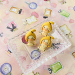 【新作ボタン】可愛い面白いボタン  『え。。。？誰ですか……？？』シリーズ  金髪ひとつくくりの女の子のボタン☆1セット3個入り☆小物の装飾にオススメ☆