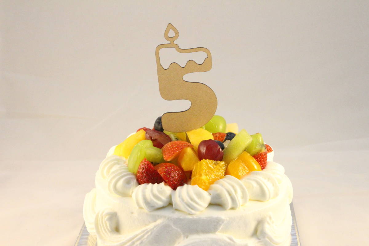 HERMES5ww、手作りケーキ ケーキトッパー ロウソク型数字5 - Blooming Factory | minne