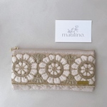 embroidery mulch pouch S /インド刺繍リボンのマルチポーチ