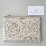embroidery mulch pouch M / インド刺繍リボンのマルチポーチ
