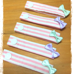 【再販】お名前入れます☆ネームタグ＊ストライプ×リボン