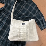 リネン  ななめがけバッグ レースバッグ 持ち手ふわふわ ナチュラルリネン